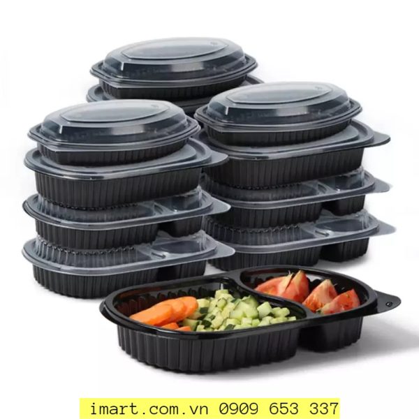 Hộp nhựa dùng 1 lần 2 ngăn