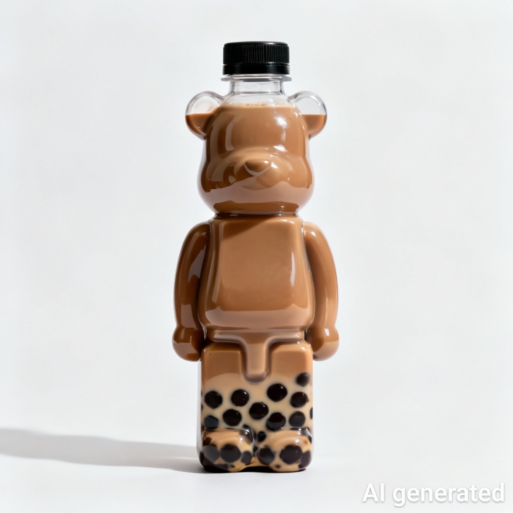 Chai nhựa đựng trà sữa hình gấu chai nhua dung tra sua hinh gau 2