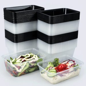 Hộp Nhựa Đựng Thực Phẩm Hình Chữ Nhật Trong Suốt Đen Tiện Lợi Nhập Khẩu