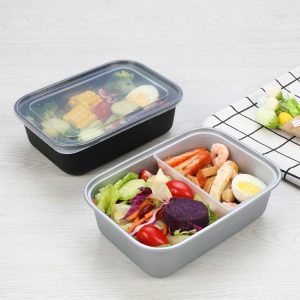 Hộp Nhựa Đựng Thực Phẩm Hình Chữ Nhật Trong Suốt Đen Tiện Lợi Nhập Khẩu - hình 3