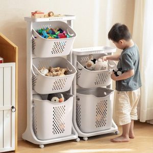 Giá 3 tầng đựng đồ chơi và thú nhồi bông cho trẻ em.