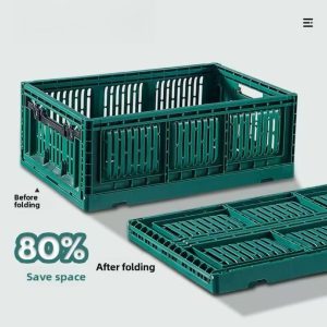 Thùng nhựa xanh lá có thể gấp gọn, tiết kiệm không gian