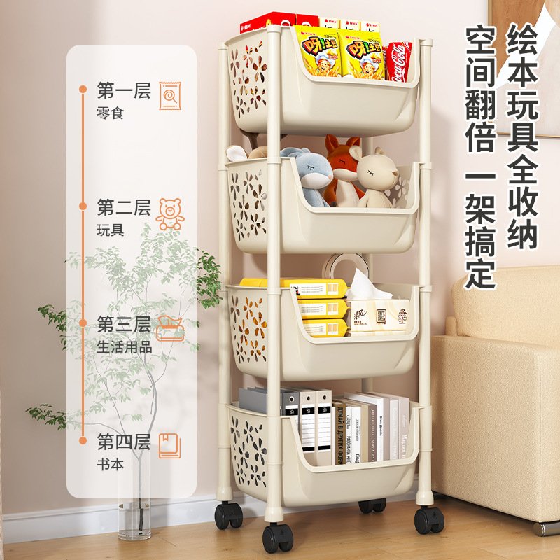 Kệ nhựa đa năng 3 tầng di động đựng đồ ăn vặt, sách vở, vật dụng Kệ nhựa 4 tầng đựng đồ đa năng, chứa nhiều loại vật dụng như đồ ăn, đồ chơi, sách vở.