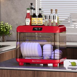 Kệ sấy bát đĩa mini nhựa ABS diệt khuẩn tia UV để bàn tiện lợi