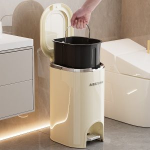 Thùng rác đạp chân thép không gỉ nhỏ gọn cho phòng tắm, phòng khách