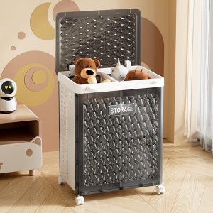 Giỏ nhựa đa năng đựng đồ chơi, nắp mở, chứa nhiều thú bông