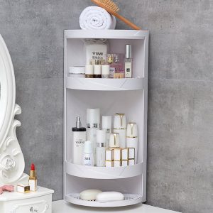 Kệ góc xoay 3 tầng nhựa ABS đa năng chống bụi, tiết kiệm không gian Kệ góc 3 tầng đựng mỹ phẩm, khăn tắm trong phòng ngủ hoặc phòng tắm