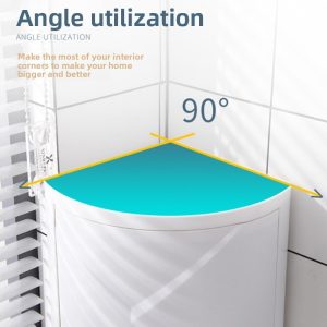 Hình minh họa tận dụng góc tường 90 độ với kệ tam giác.