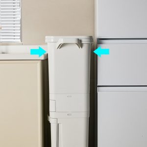 Thùng rác nhựa PP 2 tầng 34L có nắp đạp chân cho nhà bếp tiện lợi Thùng rác đặt sát tường và tủ lạnh, tiết kiệm diện tích.