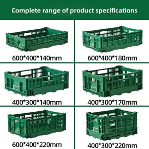Các kích thước khác nhau của rổ nhựa gấp, phù hợp nhiều nhu cầu.