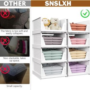 Kệ nhựa PP xếp chồng gấp gọn đa năng lưu trữ quần áo 10-20L So sánh kệ nhựa xếp chồng với các loại túi vải khác.