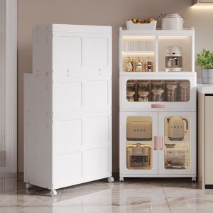Tủ nhựa nhìn từ phía sau, thể hiện khả năng gấp gọn.