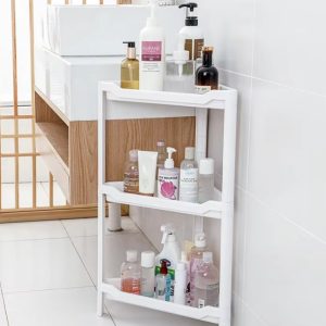 Kệ góc nhựa PP đa năng 4 tầng để đồ phòng tắm, nhà bếp, phòng khách Kệ nhựa trắng để góc phòng vệ sinh, đựng chai lọ gọn gàng.
