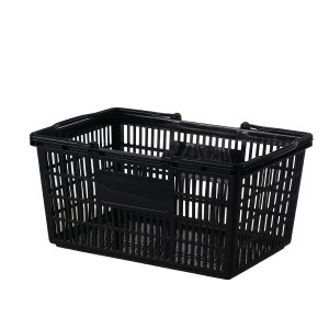 Giỏ xách nhựa PP cao cấp đa năng đi chợ, siêu thị, lưu trữ tiện lợi Giỏ nhựa màu đen dạng trống, thiết kế đơn giản và chắc chắn.