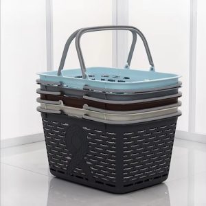 Giỏ xách nhựa PP 2 quai 25L đựng rau củ, trái cây, đồ dùng gia đình Bốn giỏ nhựa xếp lồng vào nhau, tiết kiệm diện tích bảo quản.