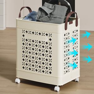 Giỏ đựng quần áo với mũi tên thể hiện khả năng thoáng khí tốt.