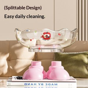 Thau nhựa trong suốt có thể tách rời phần chân và thân, dễ dàng vệ sinh.