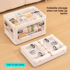 Hộp Nhựa Y Tế Đa Năng Trong Suốt Gập Gọn Lưu Trữ Thuốc Tiện Lợi Hộp có thể gập gọn lại chỉ còn 7cm, tiết kiệm diện tích.