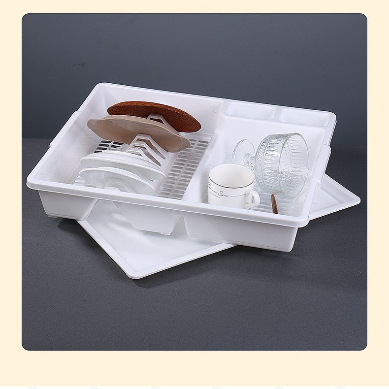 Kệ úp bát đĩa nhựa PP đa năng kích thước lớn cho bếp gia đình Kệ úp bát đĩa với khay hứng nước phía dưới