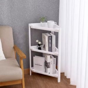 Kệ góc nhựa PP đa năng 4 tầng để đồ phòng tắm, nhà bếp, phòng khách Kệ nhựa dùng làm giá sách nhỏ trong phòng khách, trang trí thêm cây xanh.