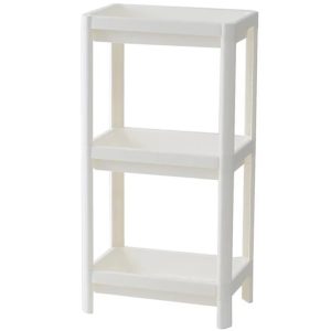 Kệ nhựa PP đa năng nhiều tầng để đồ phòng tắm, nhà bếp, phòng ngủ Kệ nhựa 3 tầng màu trắng đơn giản