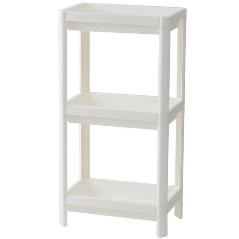 Kệ nhựa PP đa năng nhiều tầng để đồ phòng tắm, nhà bếp, phòng ngủ Kệ nhựa 3 tầng màu trắng đơn giản