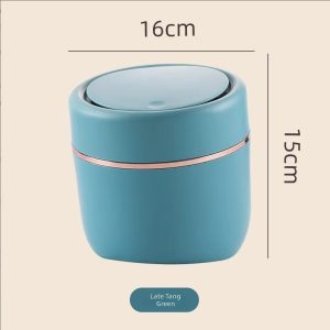 Thùng rác xanh ngọc với kích thước 16x15cm, tên màu Late Tang Green.