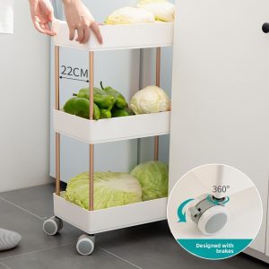 Kệ đựng rau củ, có bánh xe xoay và phanh an toàn
