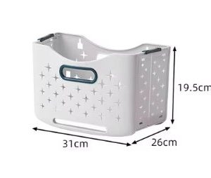 Giỏ đựng quần áo hai tầng nhựa PP có bánh xe gấp gọn tiện lợi Kích thước chi tiết của giỏ nhỏ: 31x26x19.5cm.