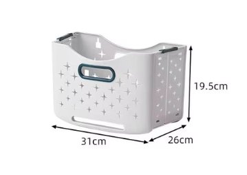 Giỏ đựng quần áo hai tầng nhựa PP có bánh xe gấp gọn tiện lợi Kích thước chi tiết của giỏ nhỏ: 31x26x19.5cm.