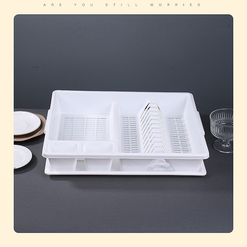 Kệ úp bát đĩa nhựa PP đa năng kích thước lớn cho bếp gia đình Kệ úp bát đĩa đa năng với nhiều ngăn chứa