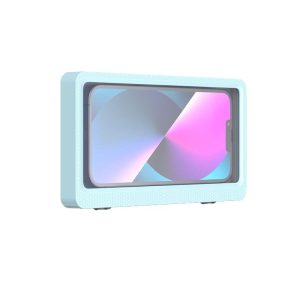 Hộp đựng điện thoại màu xanh nhạt, thiết kế đơn giản