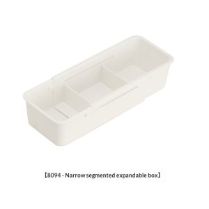 Hộp chia ngăn kéo nhựa PP đa năng kéo dài sắp xếp đồ gia dụng Hộp chia ngăn kéo loại nhỏ, có thể mở rộng, màu trắng.