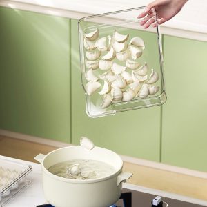 Hộp nhựa trong suốt nhiều tầng bảo quản bánh bao, há cảo, thực phẩm tươi Lấy há cảo trực tiếp từ hộp để cho vào nồi nấu