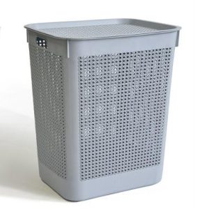Giỏ đựng quần áo màu xám, chất liệu nhựa PP bền đẹp.