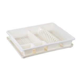 Kệ úp bát đĩa nhựa PP đa năng kích thước lớn cho bếp gia đình Kệ úp bát đĩa nhựa trắng đơn giản, chưa có đồ bên trong