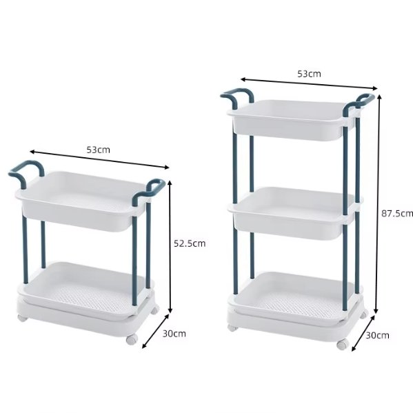 Kệ nhựa PP 4 tầng đa năng màu trắng lưu trữ nhà bếp và phòng khách Kích thước chi tiết của kệ nhựa 4 tầng