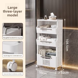 Giá Đựng Đồ 3 Tầng Nhựa PP Gấp Gọn Đa Năng Có Bánh Xe Cho Gia Đình
