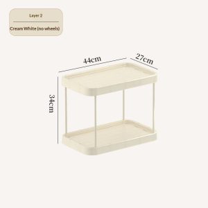 Kích thước chi tiết 1 tầng kệ: 44x27x34cm, màu trắng kem.