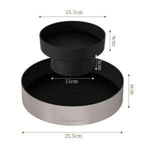 Kệ đựng gia vị đa năng xoay 2 tầng thép không gỉ cho nhà bếp tiện dụng Ảnh kệ xoay 2 tầng với kích thước chi tiết các phần