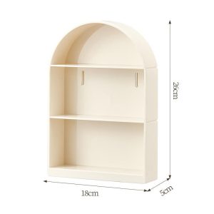 Kệ trưng bày với kích thước 26x18x5cm, thiết kế vòm cong hiện đại.