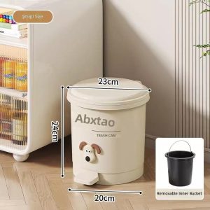 Thùng rác đạp chân nhựa PP dung tích lớn cho phòng khách, phòng ngủ Ảnh kích thước thùng rác, có thùng bên trong tháo rời.