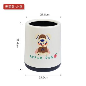 Thùng rác hình chó, có kích thước rõ ràng trên ảnh.