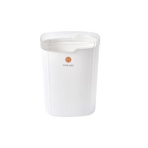Thùng rác đứng nhựa PP dung tích lớn cho phòng khách, phòng ngủ, văn phòng Thùng rác nhựa màu trắng chụp trên nền trắng.