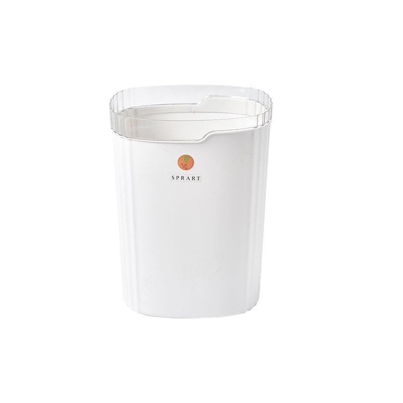 Thùng rác đứng nhựa PP dung tích lớn cho phòng khách, phòng ngủ, văn phòng Thùng rác nhựa màu trắng chụp trên nền trắng.