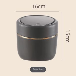 Thùng rác màu đen với kích thước 16x15cm, tên màu Battle Gray.