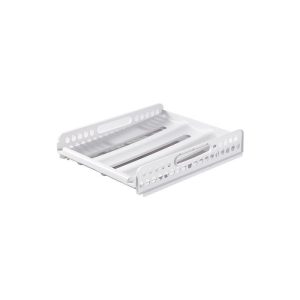 Hộp đựng trứng 3 tầng nhựa PP trắng tối giản, ngăn kéo tiện lợi cho tủ lạnh Một khay đựng trứng màu trắng, thiết kế đơn giản.