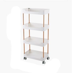 Kệ 4 tầng màu trắng, thiết kế tối giản, chưa để đồ