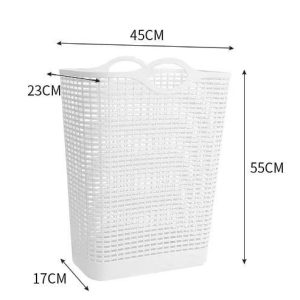 Hình ảnh kích thước giỏ: cao 55cm, rộng 45cm, sâu 23cm, đáy 17cm.