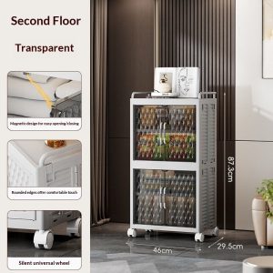 Tủ nhựa 2 tầng cửa trong suốt, dễ quan sát đồ bên trong.